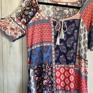 New York & Company Cold Shoulder Top